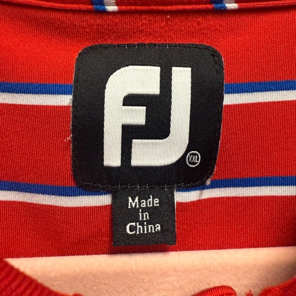 FootJoy FJ Men’s Golf Polo. Red White And Blue. Size: XXL - Picture 2 of 4